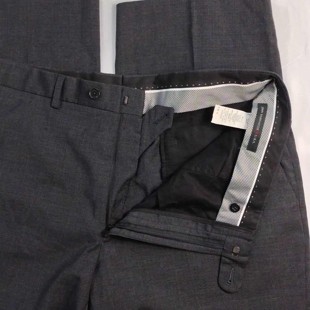 John Varvatos Wool Dark Gray Slacks - Picture 9 of 12